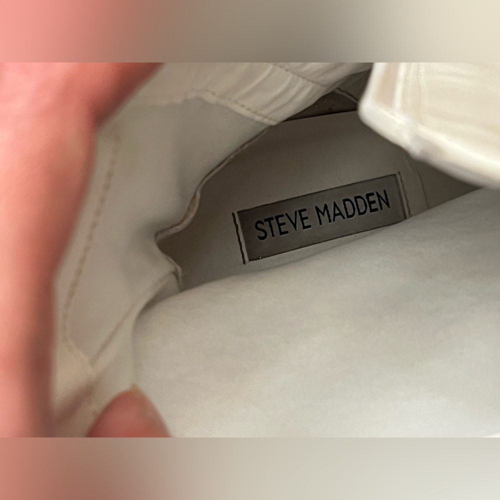 Steve Madden Cream Heeled Boots - Picture 9 of 12